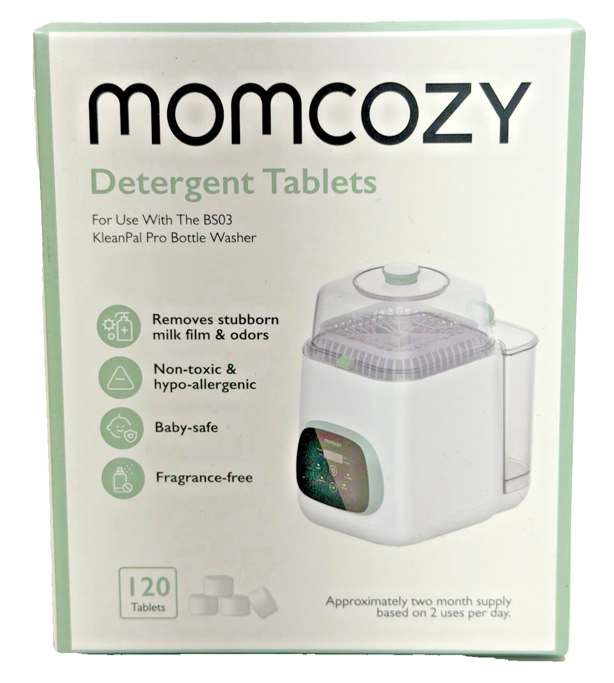 Momcozy Auto Bottle Washer Detergent Tablets 120-Count EXP. 7/27 Fast Shipping