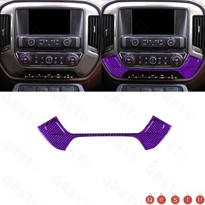 For Silverado GMC SIERRA 14-2018 Purple Carbon Fiber Below Climate Control Trim