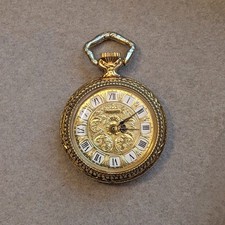 Vintage B. Altman Ornate Pendant Watch Swiss Manual Wind 2 Tone Gold Silver RUNS