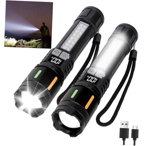 Flashlights High Lumens Rechargeable 2 Packs, 990,000 Lumens Super Bright LED - Picture 1 of 7