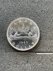 1965 Canada Silver Dollar – Queen Elizabeth II – Canoe – 80% Silver