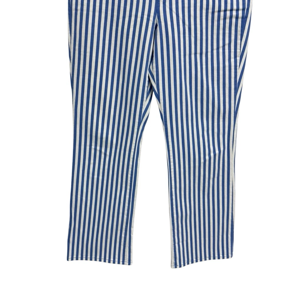J.Crew Men's chino pants striped white blue straight leg size 29 - Image 3 of 4