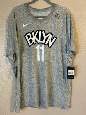 Men s 2XL NWT Brooklyn Nets Nike Statement Kyrie Irving Short Sleeve Shirt Gray