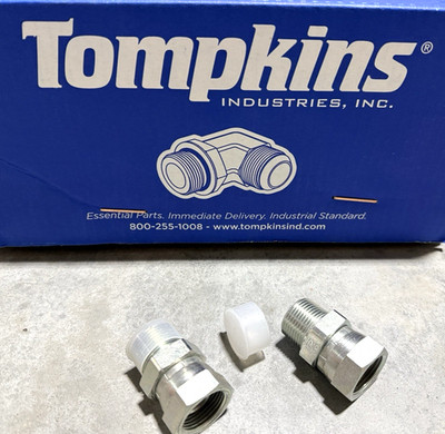 Tompkins 1404-12-12 Hydraulic Fitting 3/4'' x 3/4'' Swivel (2-PACK) (OEM) *NEW*
