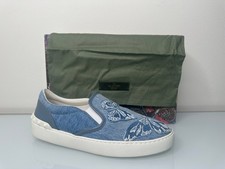 NIB VALENTINO Garavani Denim Butterfly Applique Embroidered Skate Sneakers 39 EU