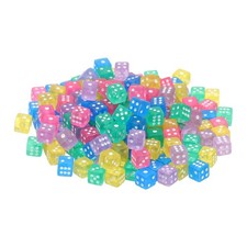 200 Stück Mini Würfel 5mm/0.2" Acryl Spielpunkt Quadratwürfel Klar 5 Farben