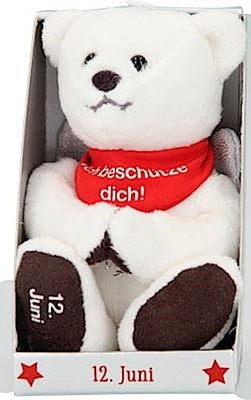 Depesche 8139.164 - Schutzengel Bär aus Plüsch, ca. 9 cm, mit Datum 12. Jun ...