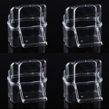 4 PCS Bird Cage Feeder Plastic Cups Acrylic Feeding Bowl AntiSplashing Box