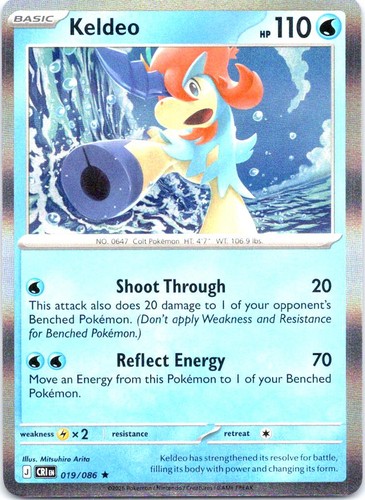 Keldeo 019/086 Rare Chaos Rising Pokemon Holo Near Mint
