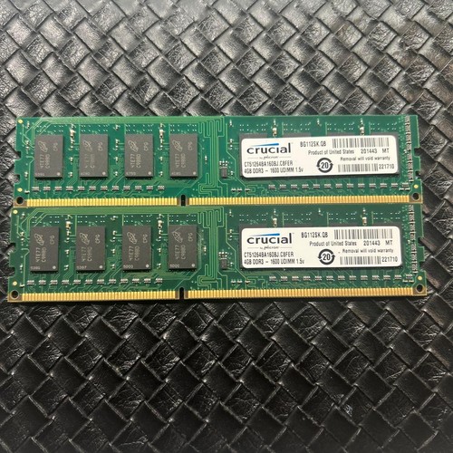 Crucial 8GB DDR3 RAM 4GBx2 Module CT51264BA160BJ.C8FER Arbeitsspeicher Kit