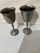 Two Silver Plated Grenadier Metal Drinking Vessels Well Used Tarnish Rustic Cond