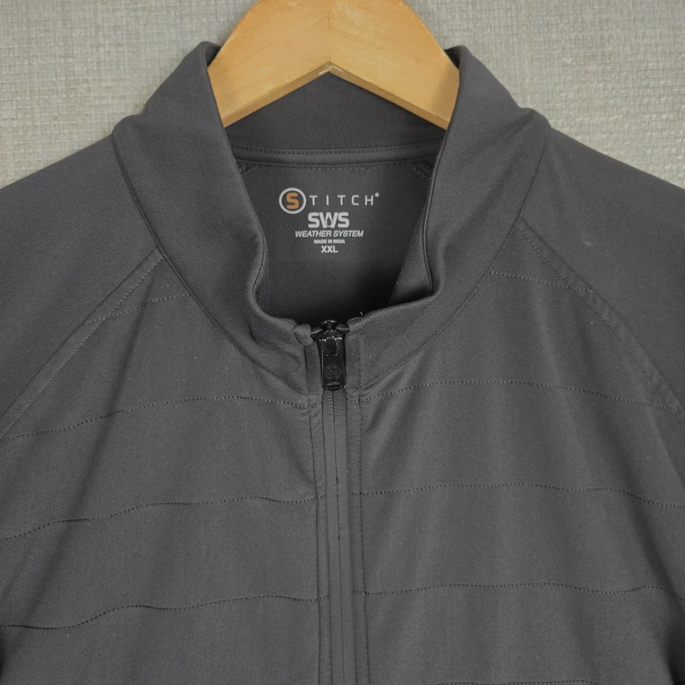 STITCH GOLF x ANSLEY GC ATLANTA Mens Size 2XL Full Zip Performance Jacket Gray - Image 2 of 4