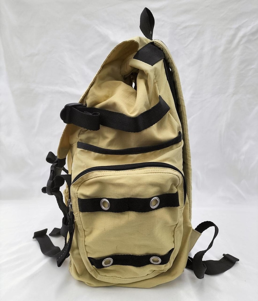 Nike 594586-713 Parachute Backpack Yellow 90s Vintage Cotton Used
