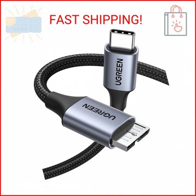 UGREEN 10 Gbps Micro B to USB C Hard Drive Cables, 1.5FT USB C to Micro B, Exter
