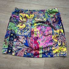 RLX Ralph Lauren Girls XL 16 Paisley Patchwork Golf Tennis Skort Multi-Color