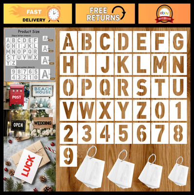 144 Pcs Reusable Letter & Number Stencils - 1-4 Inch Templates for Painting, DIY
