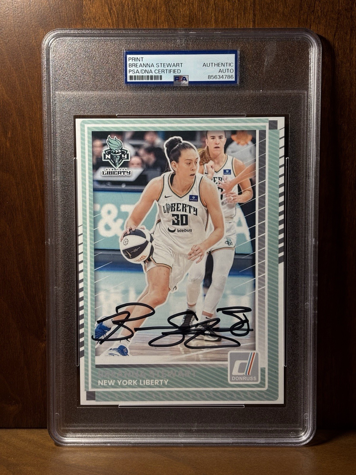 Paige Bueckers (RC) / Breanna Stewart JUMBO 5x7 on card PSA Authentic Autos WNBA view 4