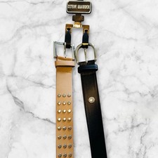 Steve Madden Woman's 2 Pack Belts Tan Studded and Solid Black XL