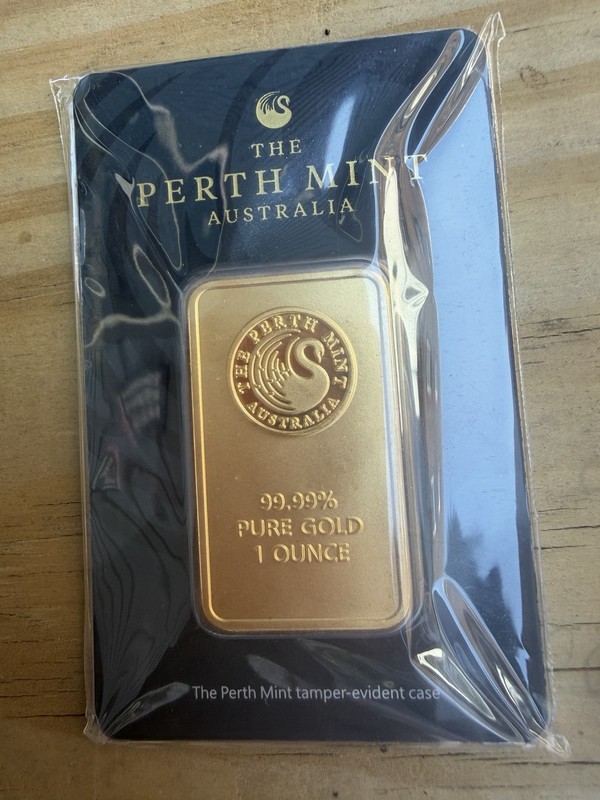The Perth Mint 1 oz Gold Bar 99.99 Fine in Tanper-Evident Case Serial C132214