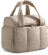 Toiletry Bag for Women with Dual-Padded Handles, Puffy Lightweight Makeup Bag fo