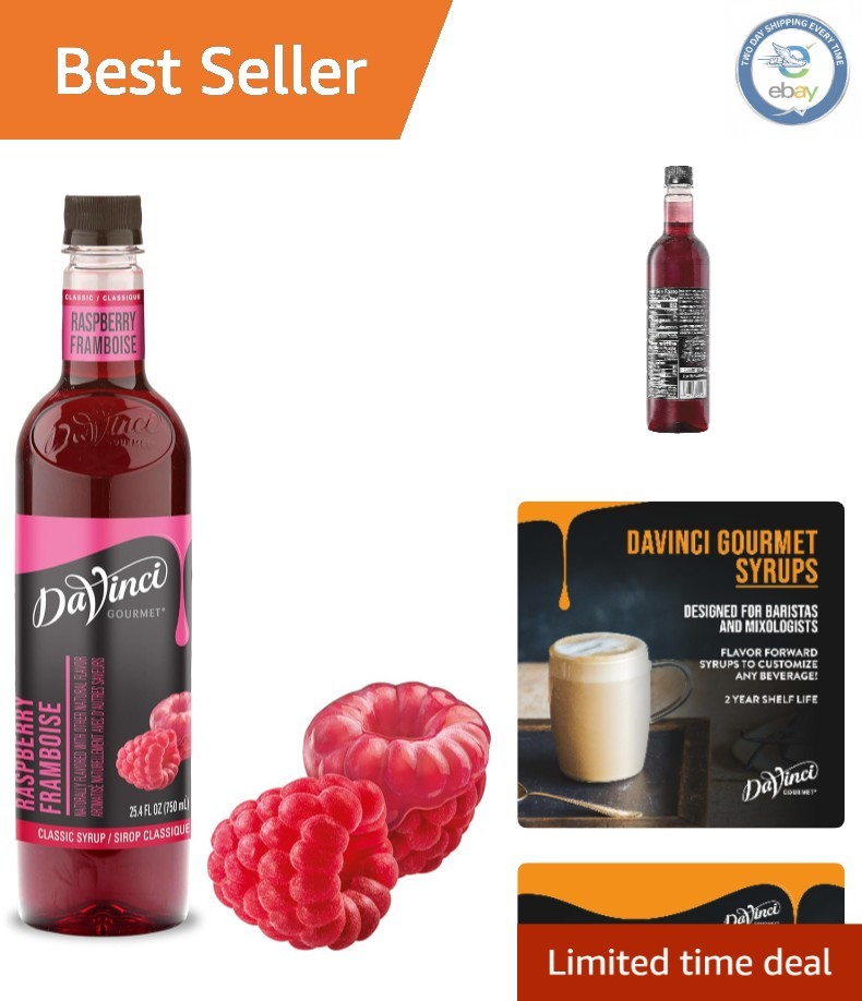 25.4 Fl Oz Classic Raspberry Syrup - Authentic Flavor for Dr