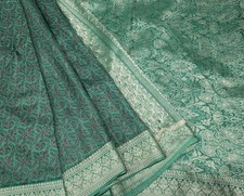 Vintage Silk Saree, 100 Pure Silk Fabric, 5 Yards Ethnic Indian Printed Sari