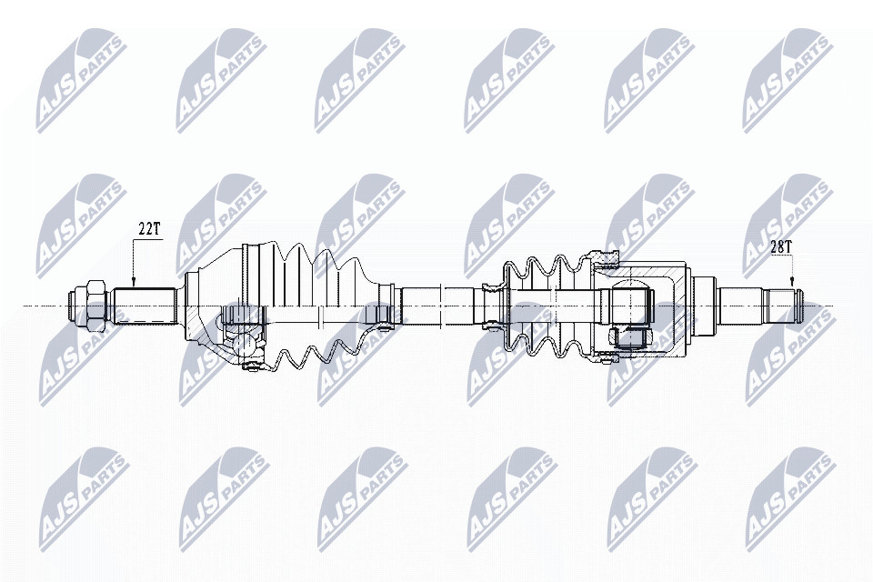 NTY OE NPW-VW-153 Drive Shaft for SEAT,SKODA,VW