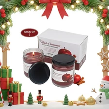 Smoke Odor Eliminating Candles Jar Apple Scented Soyawax Candles 2 Pcs - FPN
