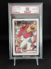 2020 Bowman #40 Aaron Civale Cleveland Indians RC Graded GEM MINT 10