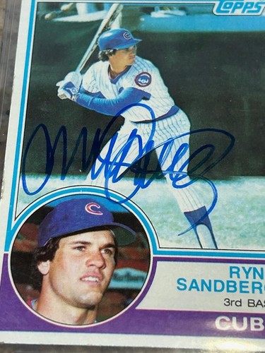 RYNE SANDBERG CHICAGO CUBS BASEBALL HOF 1983 TOPPS ROOKIE BAS AUTO SIGNED COA - Picture 2 of 4