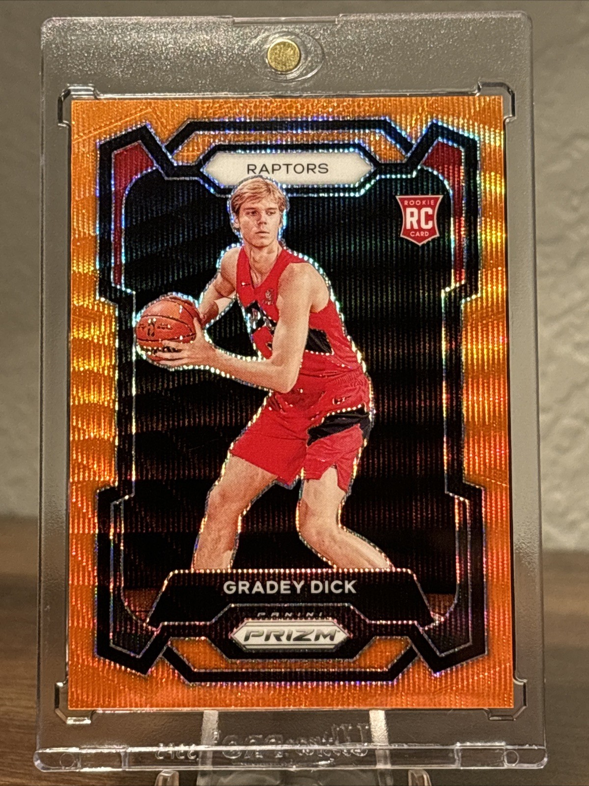 2023-24 Panini Prizm Gradey Dick Rookie RC Orange Wave Prizm /60 #134 Raptors
