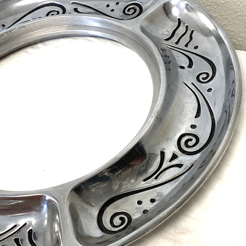 Lenox Vibe Cheese and Cracker Serving Tray round silver Metal Server Ware 11" - Picture 12 of 14