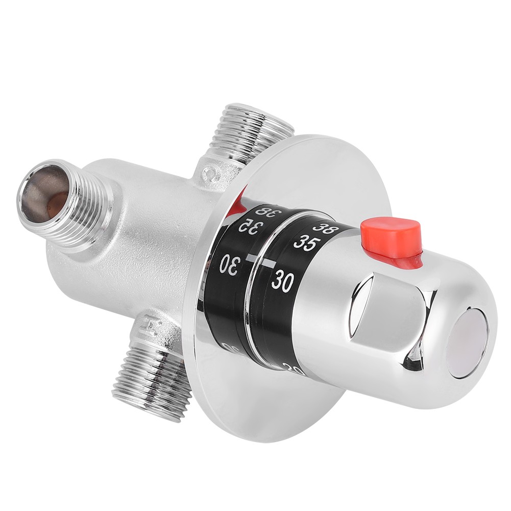 G1/2 Brass 3-Way Solar Thermostatic Mixing Valve Shower Water Temperature Contro