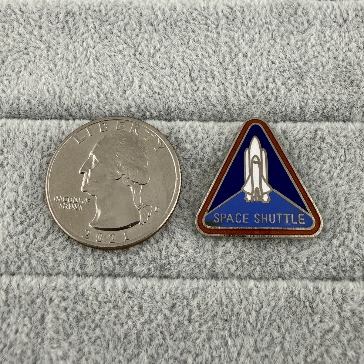 Vintage NASA Space Shuttle Mission Emblem Triangle Enamel Pin
