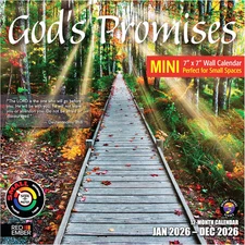 God'S Promises 2026 Mini Wall Calendar 12 Month | 7" X 14" Open | Thick & Sturdy