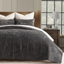 Velvet Quilt Set King Size, Luxurious Soft Quilted Bedding Sets, Lightweight ...
