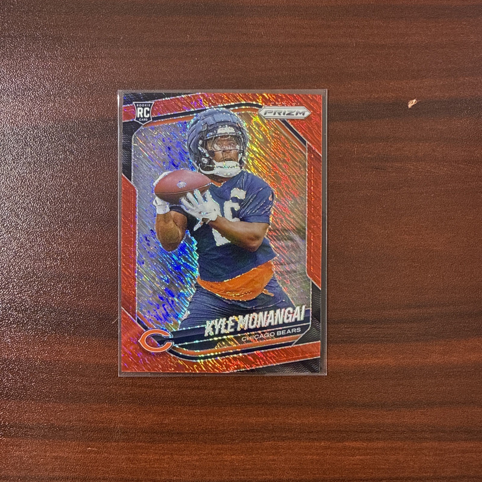 Kyle Monangai 2025 Panini Prizm #348 Red Shimmer Prizm 18/49 Rookie RC SSP