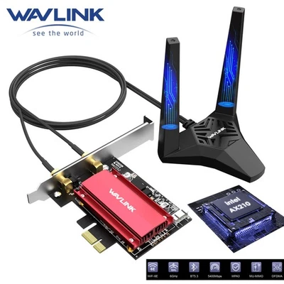 Wavlink AX5400 PCIe WiFi Card WiFi 6E Network Adapter BT5.3 Tri-Band Intel AX210