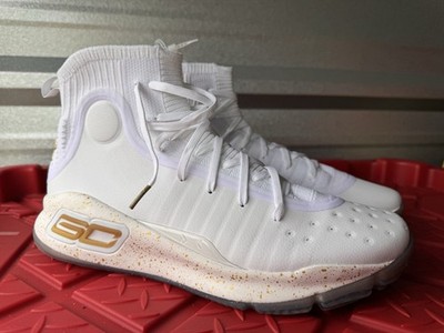 New Under Armour Curry 4 Retro White Gold Basketball Shoes Men Sz 12 1298306-111