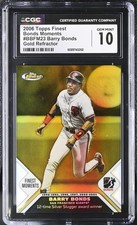 Topps 2006 Finest #BBFM23 Barry Bonds Gold Refractor Bonds Moments CGC 10 /199