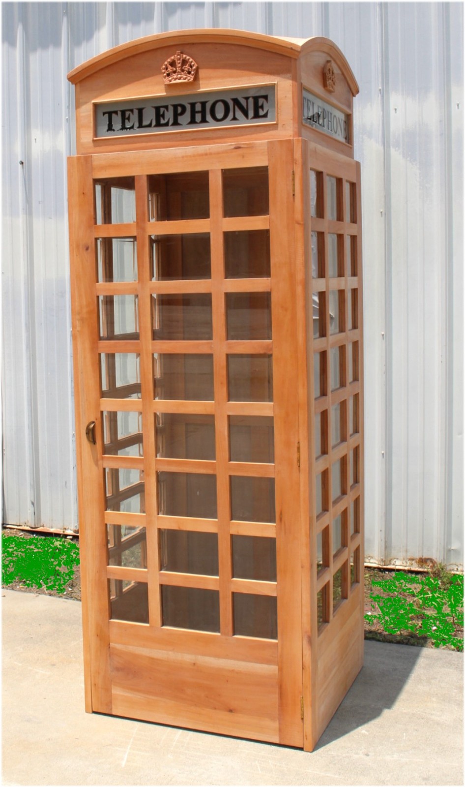 British Style Unfinished Wood Telephone Booth or Call Box