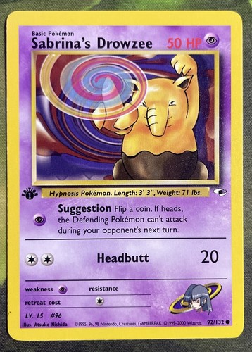 1st Edition Sabrina’s Drowzee 92/132 - Gym Heroes - Near Mint | eBay