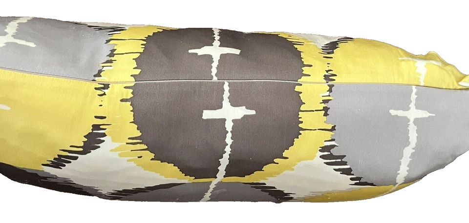 WEST ELM Lumbar Pillow Cover 100% Silk Abstract Circles 21”x 10” Gray Brown - Image 4 of 4