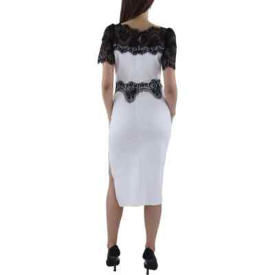 womens white semi formal dress White Long Sleeve Fit & Flare Cocktail Dress main image 0