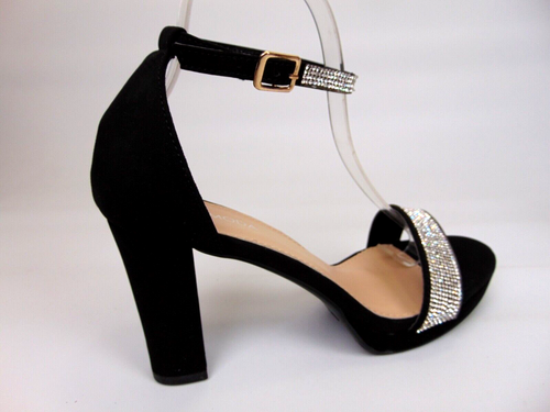 NEW! Top Moda EMMA Women's Ankle Strap Dress Sandal Block Heels Size 8.5 Black - Picture 5 of 14