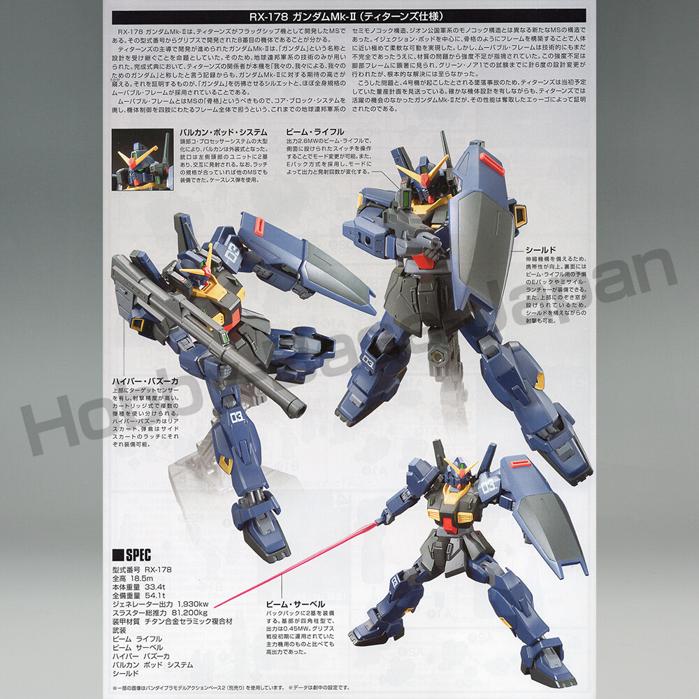 HGUC 1/144 RX-178 GUNDAM Mk-2(TITANS)[Japan Import] BANDAI SPIRITS