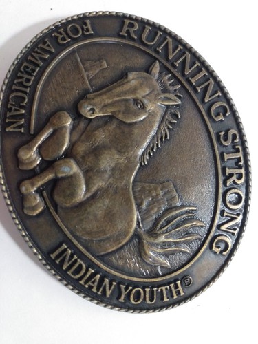 5 Vintage 1996 Wild Mustang Belt Buckle Running Strong for American Indian Youth - Picture 7 of 10