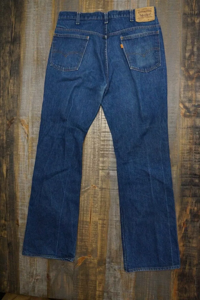 Vintage Levis 517 Orange Tab Bootcut Denim Blue Jeans USA 36x34 - 20517-0217