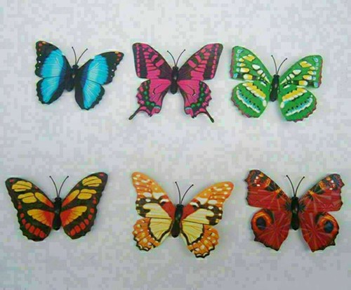 Farfalle Artificiali Multicolore con Calamita Decorazioni Casa 12 24 36 100/PCS - Foto 11 di 12