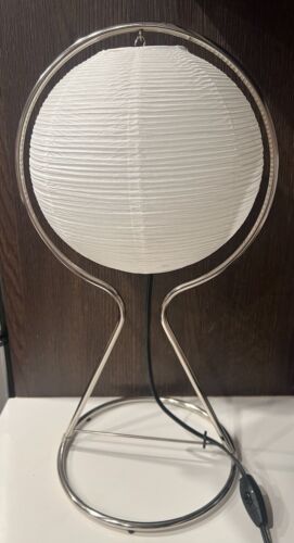 1990's Ikea Chrome Vate Table Lamp Base Only Takes a Paper Lantern Shade - Picture 2 of 7